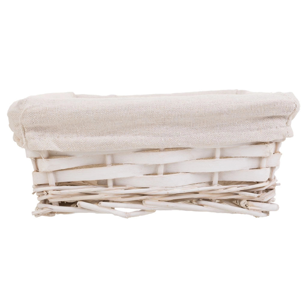 Vassoio in vimini bianco 29,5x20x07h