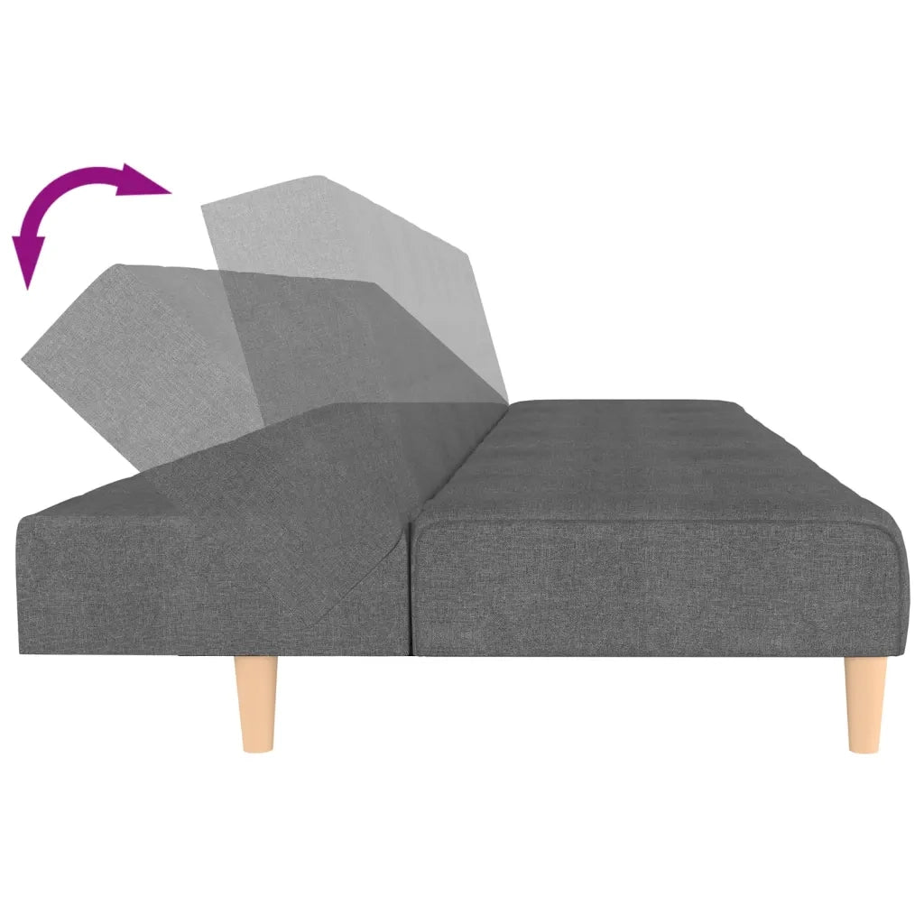 Divano letto | Sof¨¤ letto | Letto singolo a 2 Posti Grigio Chiaro in Tessuto