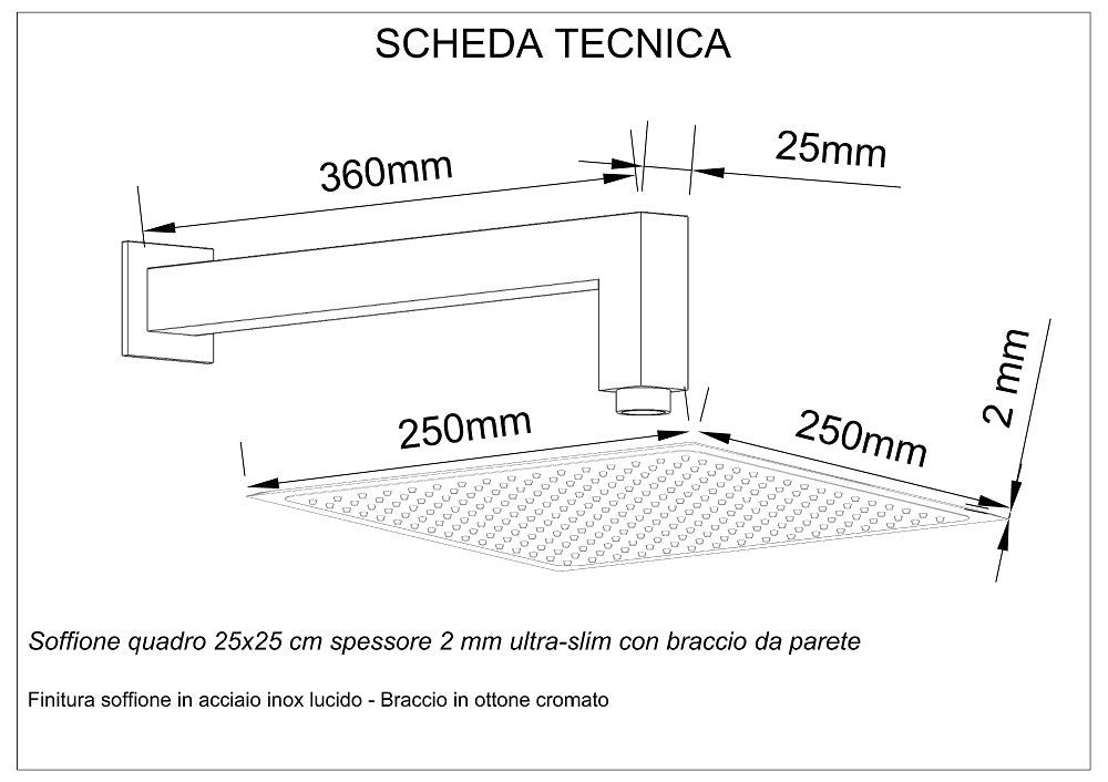 Kit doccia a 2 vie, miscelatore soffione e doccetta Sicena Never