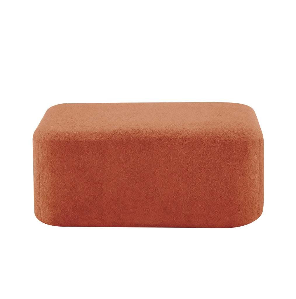 Pouf in velluto arancione DESMIU per soggiorno
