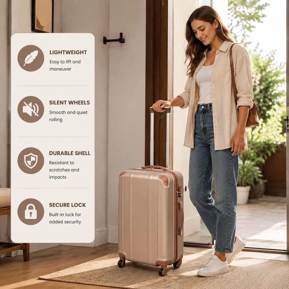 Four-piece Hard-shell Trolley Set Champagne