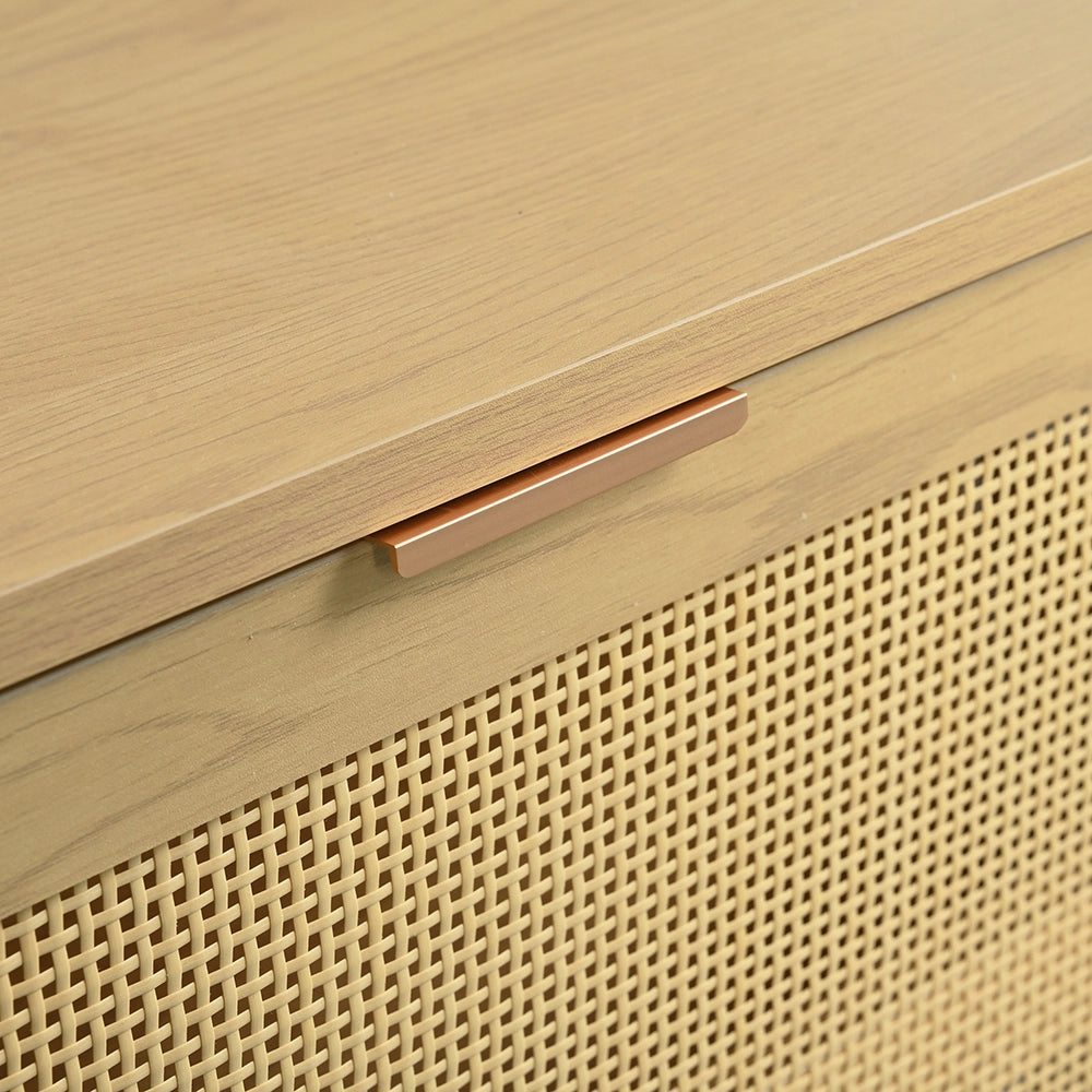 Scarpaio in rattan con 4 cassetti - Xylo - 100x25x90 cm - Stile rustico per corridoio, camera da letto