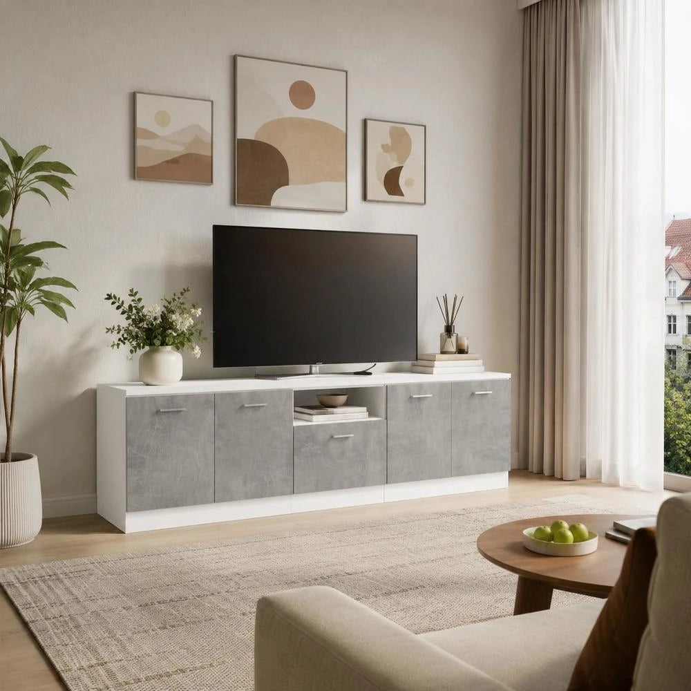 Base Cabinet Lyon Concrete Grey 60x46x81.5 Cm Wood-based Material