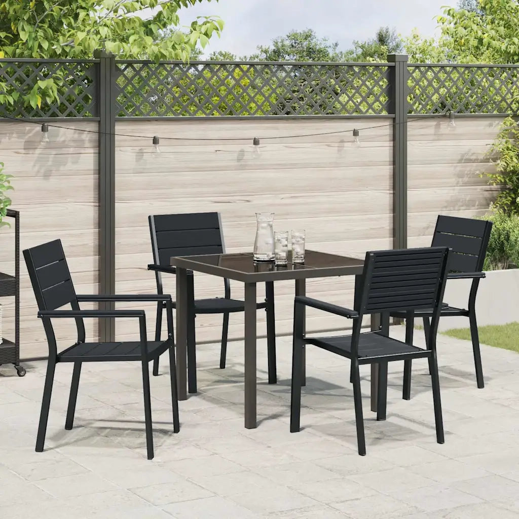 Set da Pranzo per Giardino 5 pz Nero 3379143