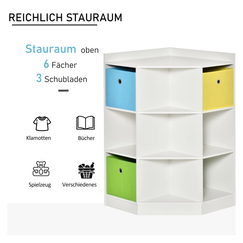 SCAFFALE ANGOLARE PER BAMBINI 57,4x57,4x94 cm MDF BIANCO