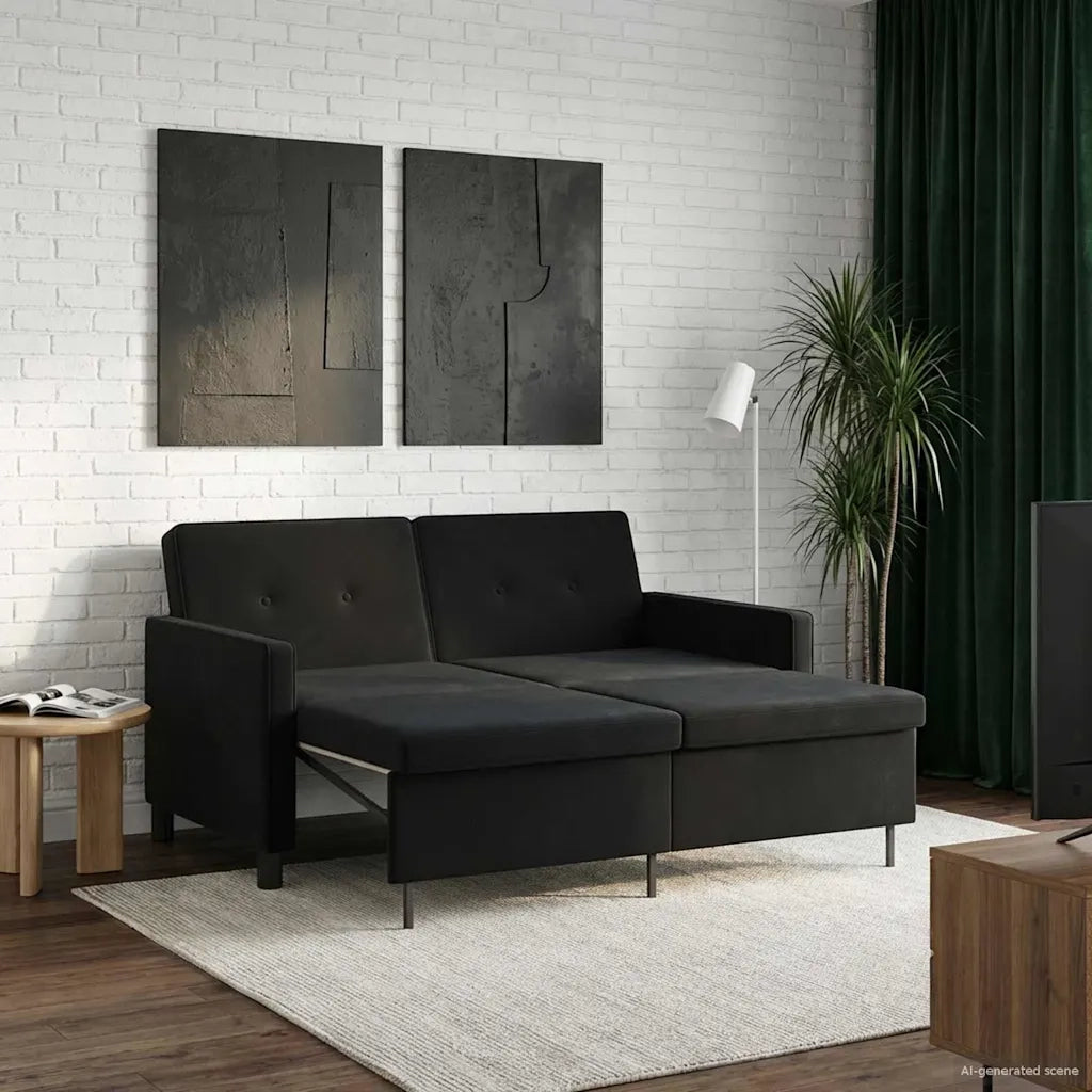 Divano letto | Sof¨¤ letto | Letto singolo Nero Tessuto