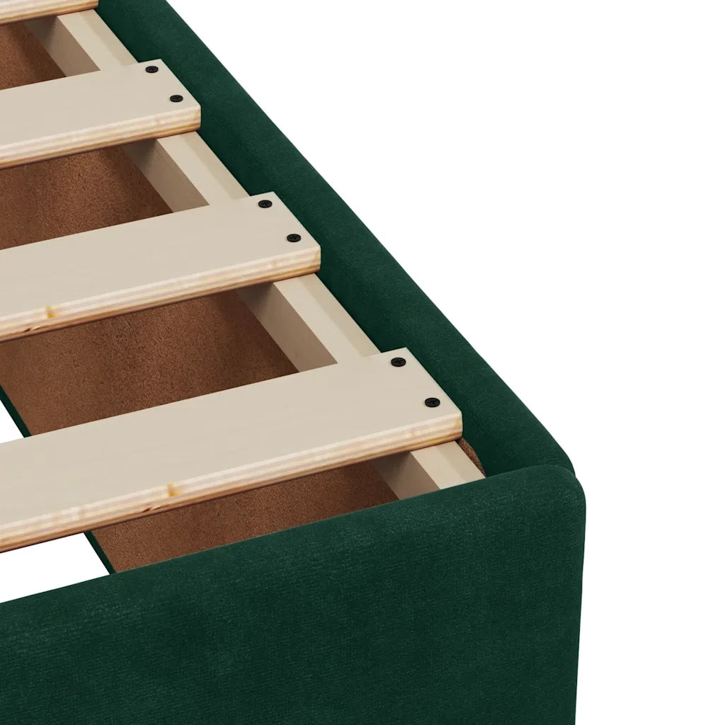 Letto matrimoniale | Letto per adulti | Giroletto senza Materasso Verde Scuro 120x190 cm Velluto