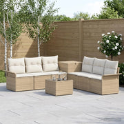Set di divani 8 pz Beige e Bianco Crema 3448014