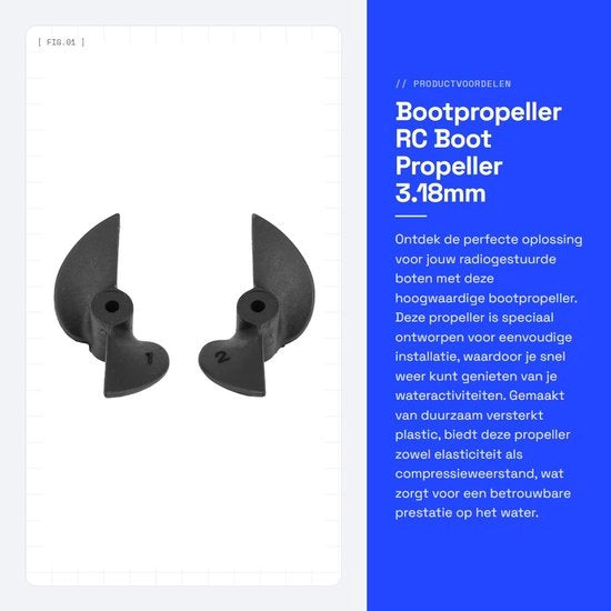 Propellere per Motore a Ruote - Alta Potenza di Spinta - Facile da Installare - Materiale Resistente e Duraturo - Adatto per Asse 2 mm - Elastico - Resistente alla Pressione - Propellere RC
