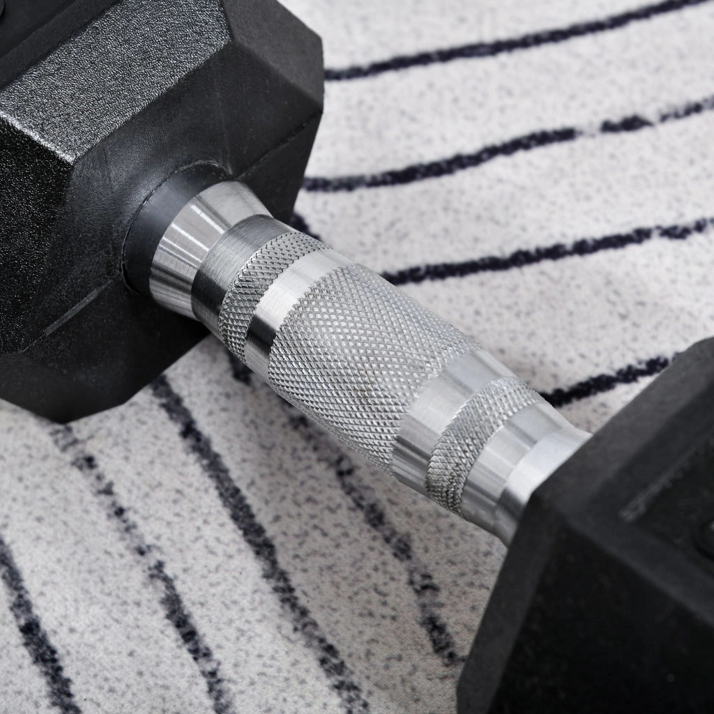 Set 2 Manubri Esagonali da 8 kg in Metallo e Gomma Nero