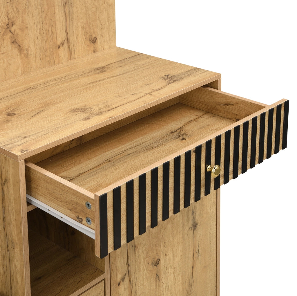 Mobile ingresso con specchio, seduta e appendiabiti MDF