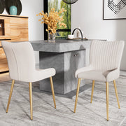SEDIA DA PRANZO in velluto beige e oro Set da 4 pezzi