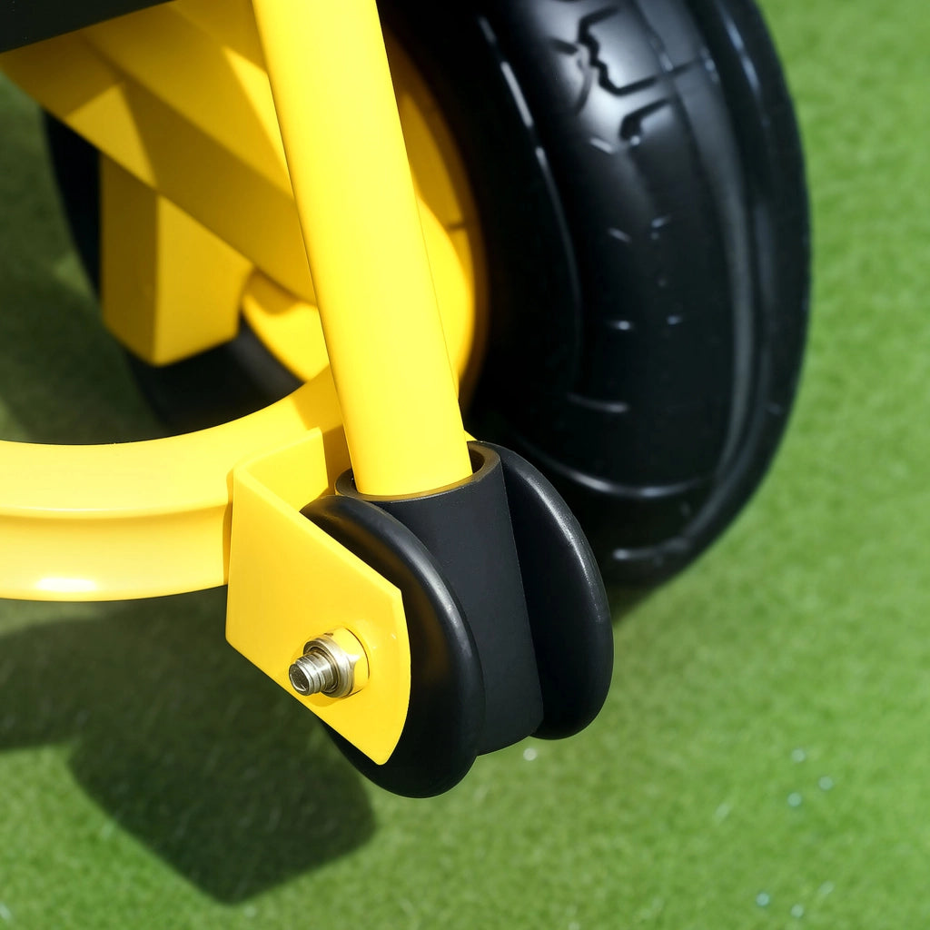 Carrello da giardino 4 ruote - Xylo - trasformabile con sponde rimovibili 104x54x51cm nero giallo