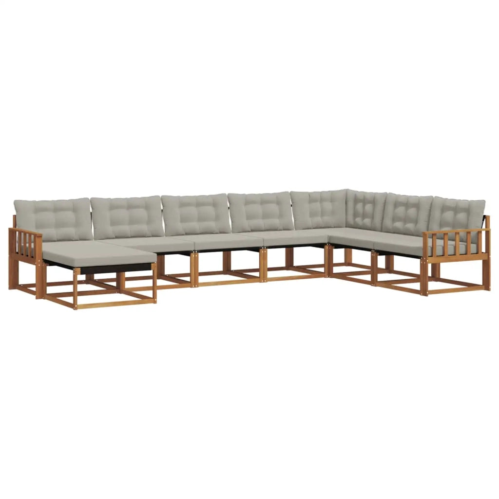 Set di divani da esterno 8 pcs Grigio Naturale e Chiaro 3369742