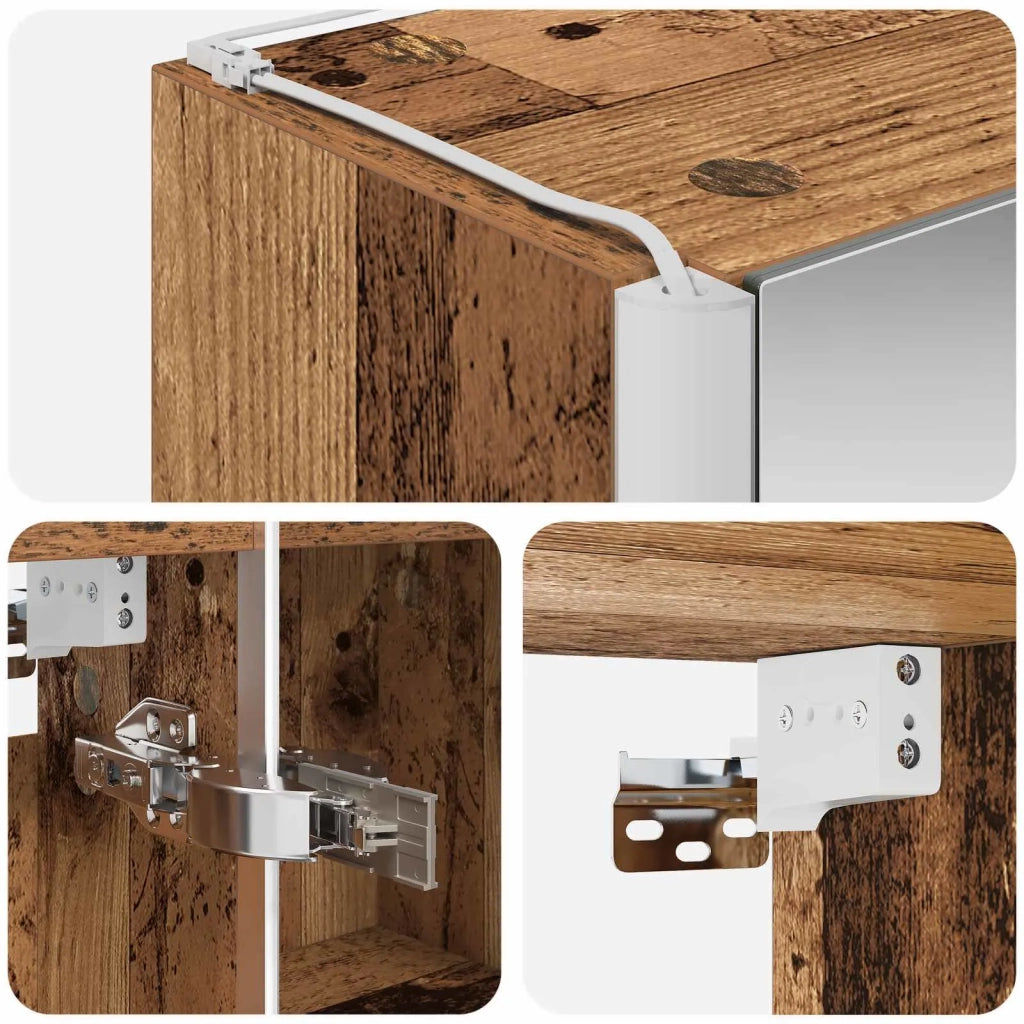 Mobiletto per specchio da bagno Legno vecchio 889229