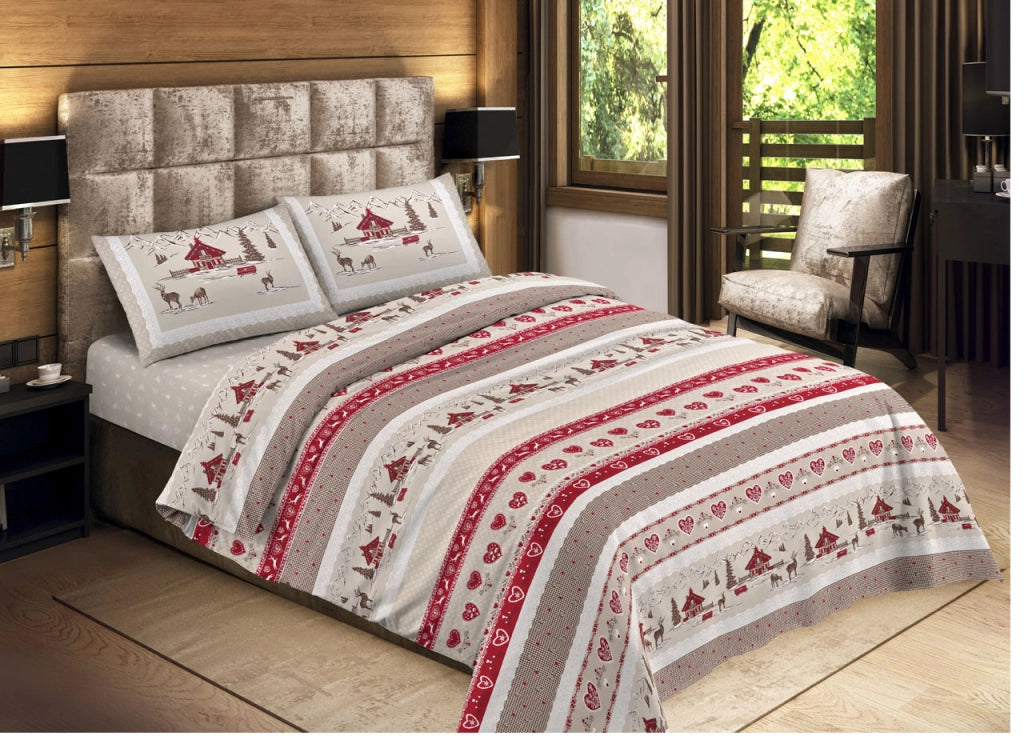 Completo Lenzuola Letto Camera In 100% Cotone Made Italy Vari Disegni RP - Piazza 1-2 - Valbadia