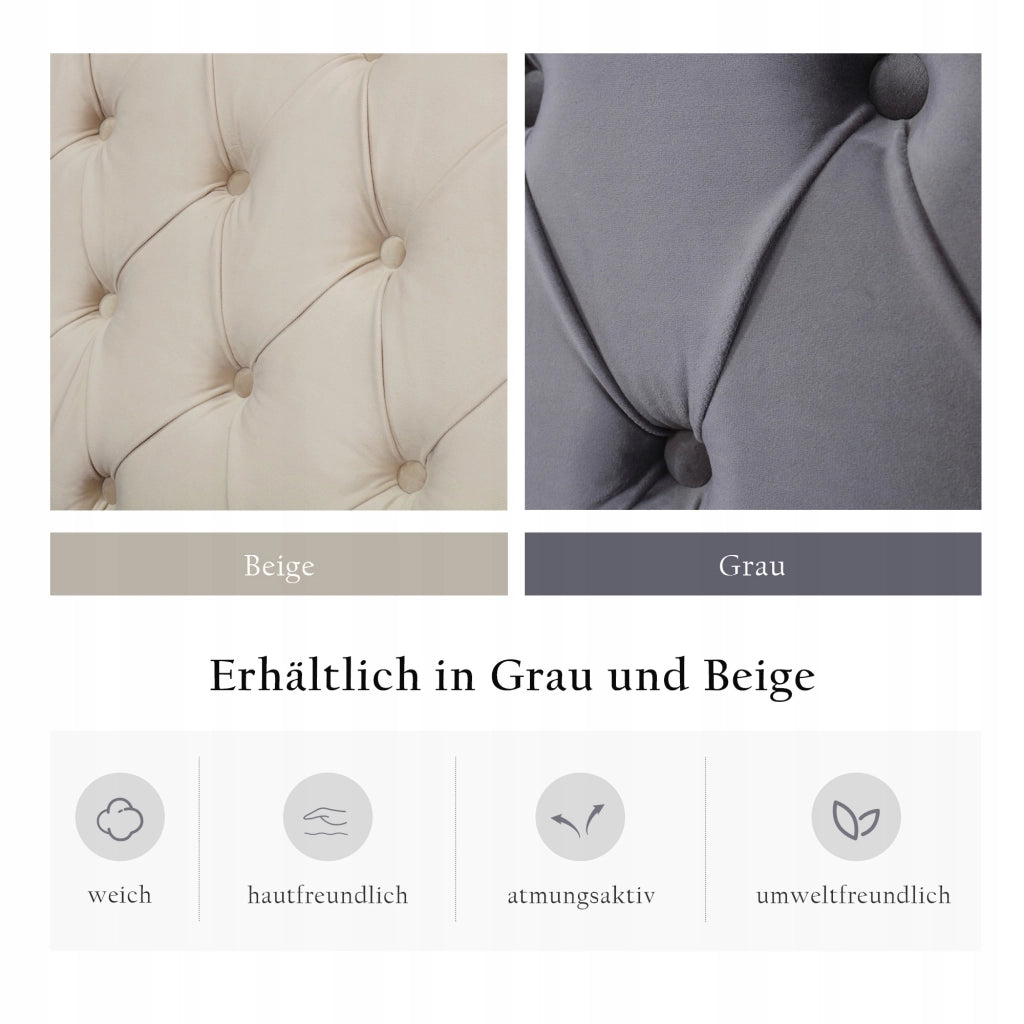 Letto imbottito 140x200 beige - Xylo