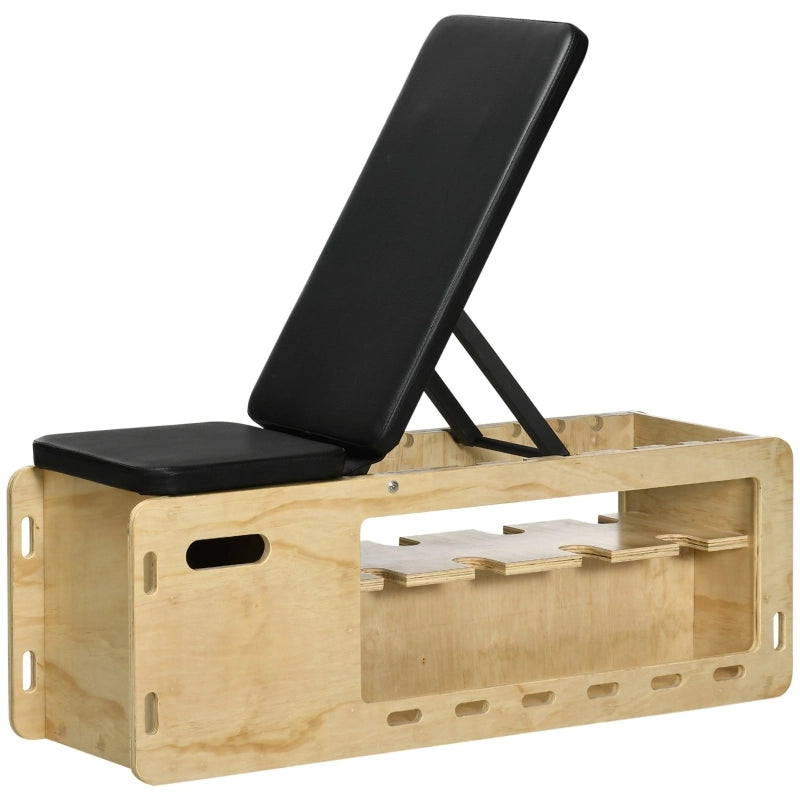 Panca pesi, panca da allenamento con contenitore portaoggetti, elastici di resistenza, panca fitness regolabile per sollevamento pesi, allenamento di