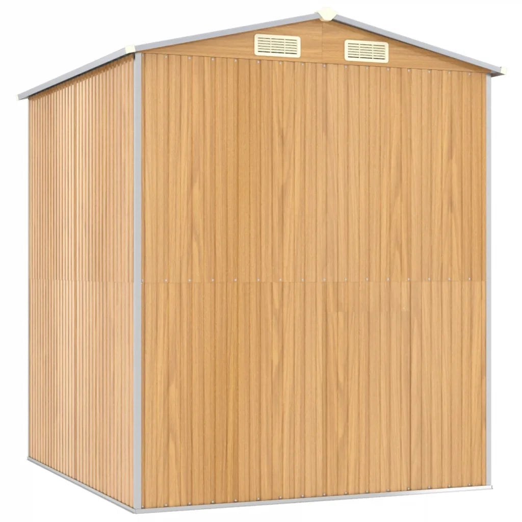 Capanno Giardino-Casetta da Giardino Marrone Chiaro 192x191x223 cm Acciaio Zincato