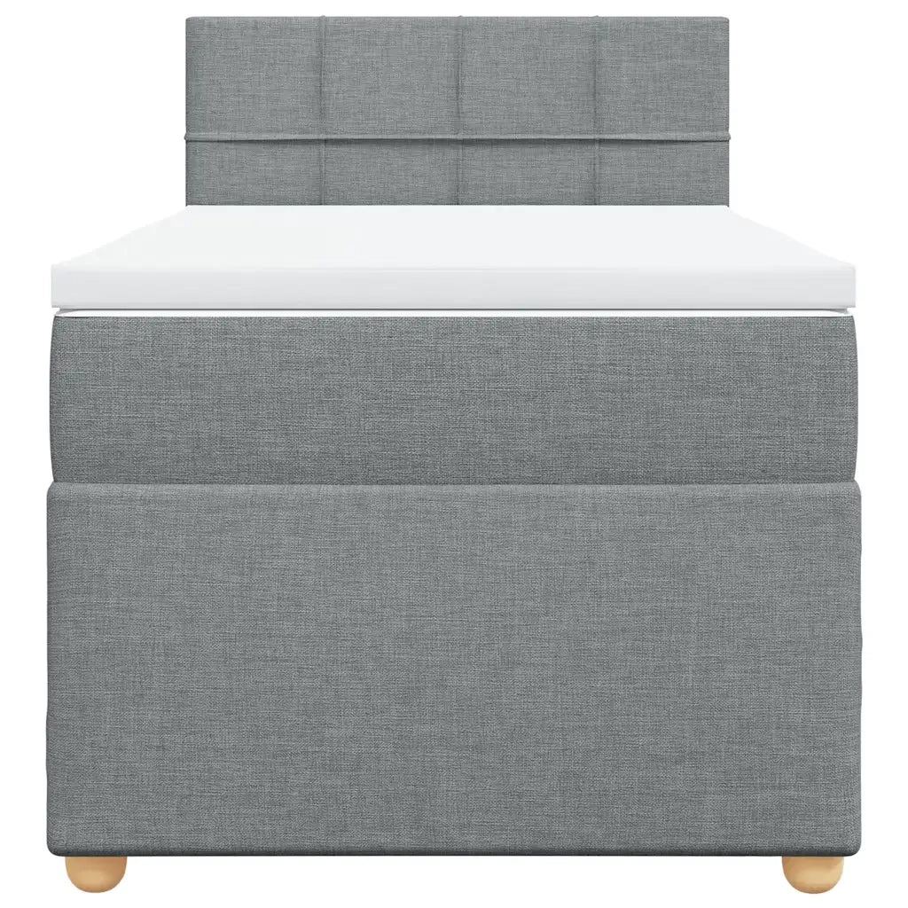 Giroletto a Molle con Materasso Grigio Chiaro 80x200 cm Tessuto