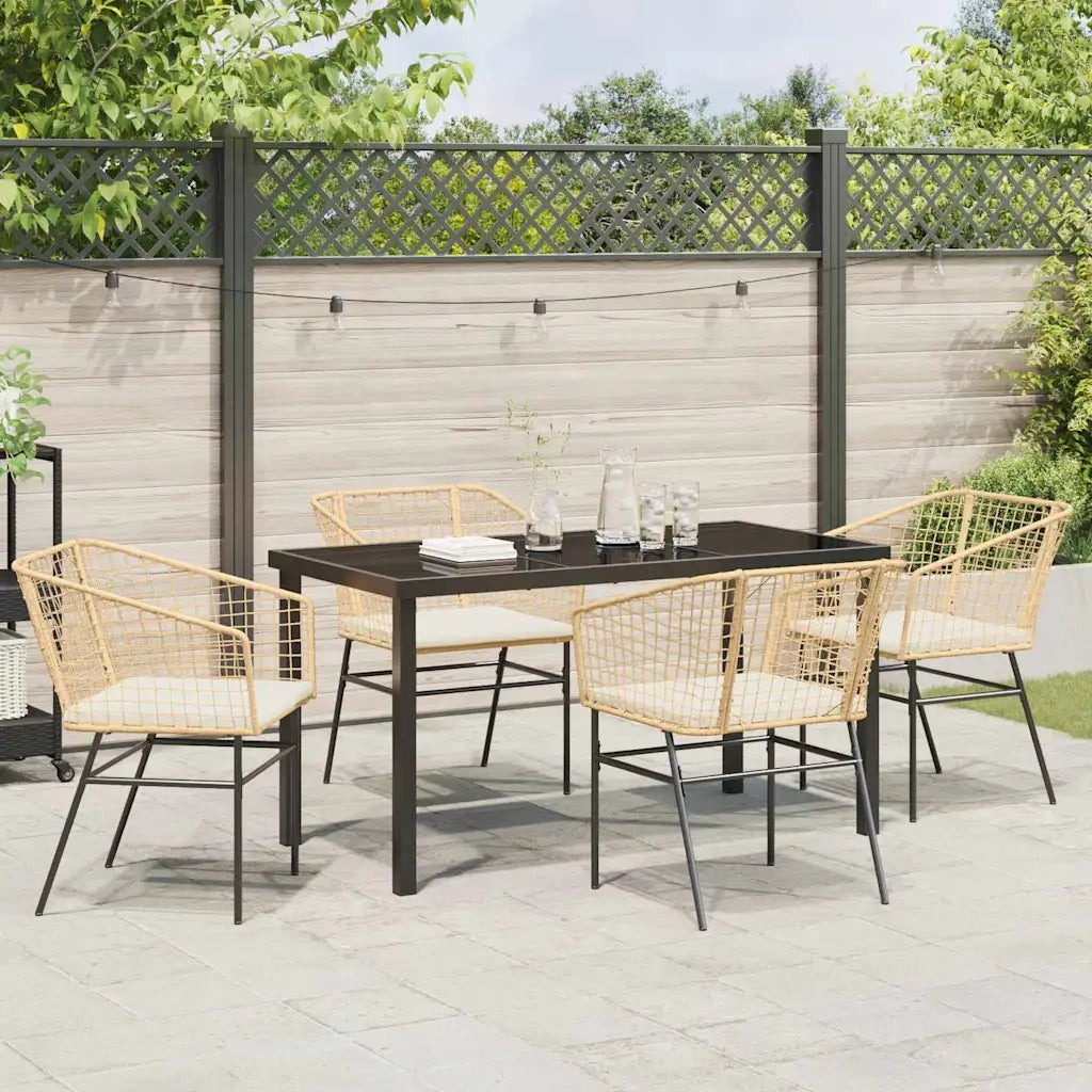 Set da Pranzo per Giardino 5 pz Marrone polyrattan 3380913