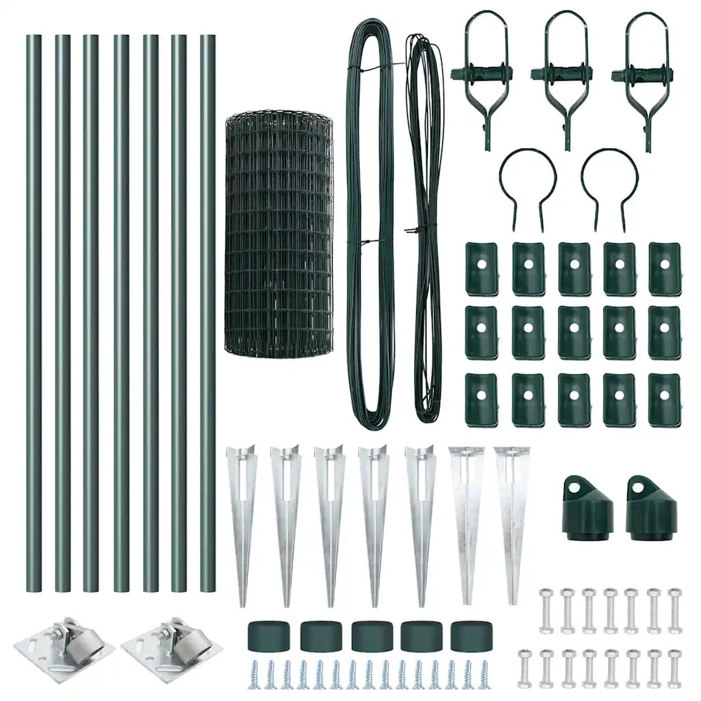 Recinzione da Giardino | Recinzione con Posto Verde 0,6 x 10 m Acciaio e PVC