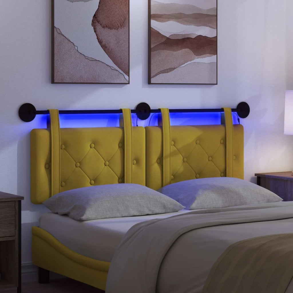 Testiera | Testata sospesa Con luce LED Giallo Velluto