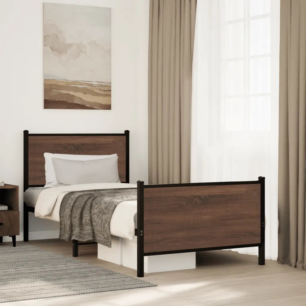 Giroletto senza Materasso in Metallo Rovere Marrone 75x190 cm 4007773