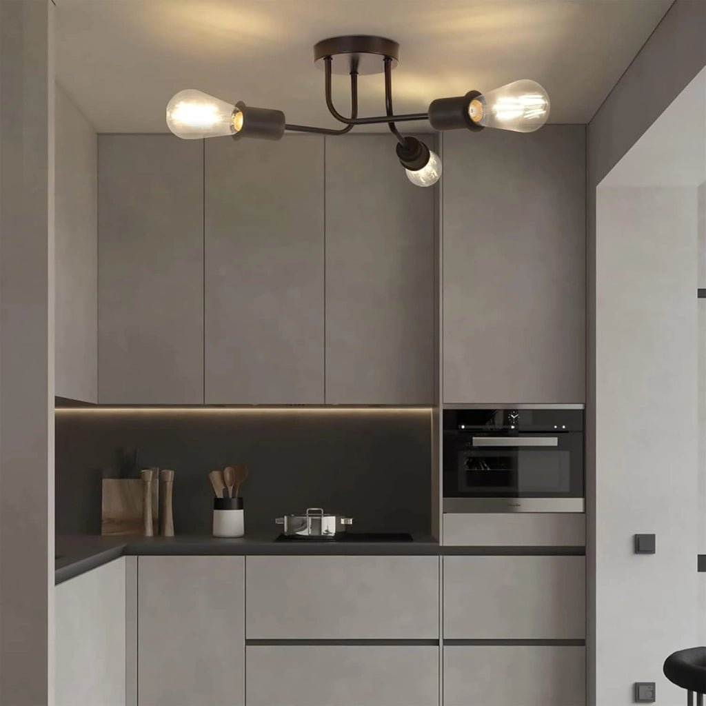 ZMH Lampada da soffitto vintage nera E27 stile industriale per interni