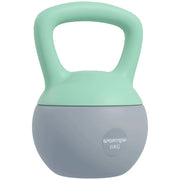 Kettlebell 6 kg ¨C Xylo ¨C Sabbia Metallica Impugnatura Antiscivolo Verde Grigio 19x19x28 cm