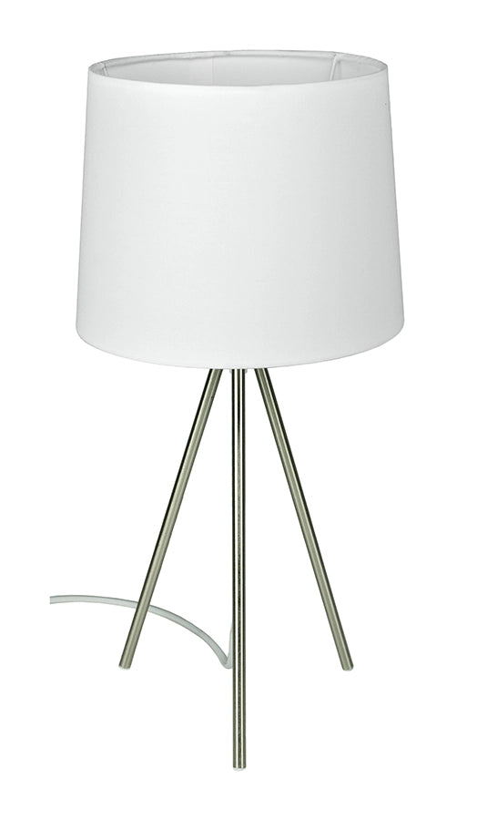 Lampada da tavolo con treppiede in metallo argentato, abat jour - Michelle - TL24MIPM