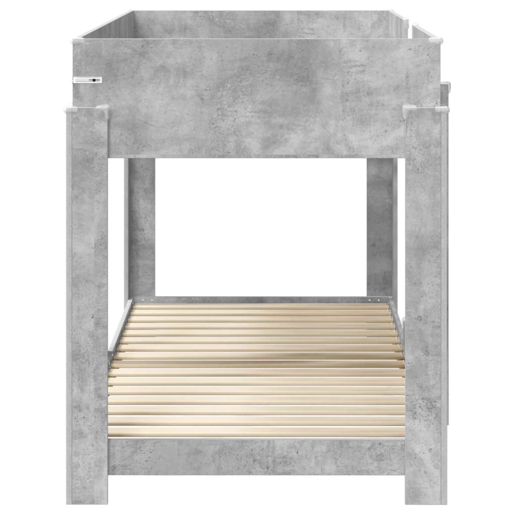 Letto a Castello per Bambini Grigio cemento 100 x 190 cm