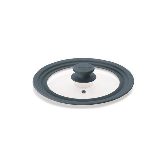 Tescoma 619121 Unicover Coperchio Universale vetro e silicone 20 22 24 cm valvola vapore forno 200°C colore Grigio