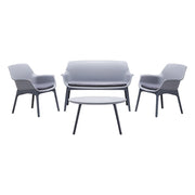 Set da giardino polipropilene grigio/antracite