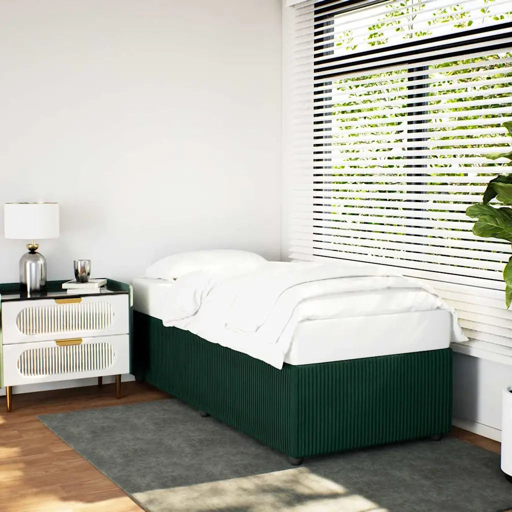 Letto singolo | Letto per adulti | Giroletto senza Materasso Verde Scuro 90x200 cm in Velluto