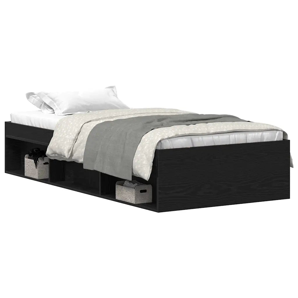 Giroletto senza Materasso Rovere Nero 90x190cm in Truciolato 3329331