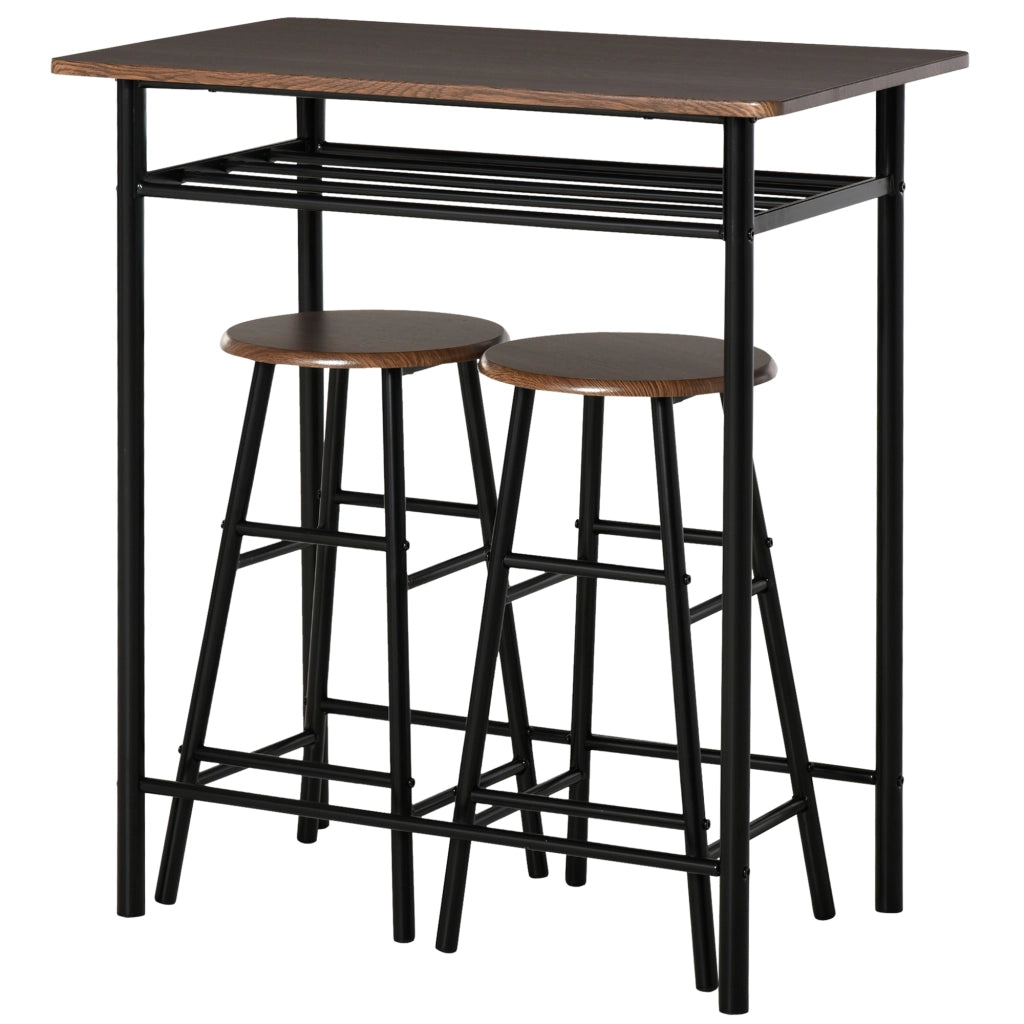 TAVOLO BAR Set da 3 pezzi 80 x 50 x 90 cm MDF Nero
