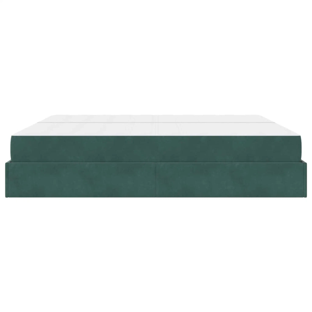Struttura letto con materasso con materasso 2 pcs Verde Velluto