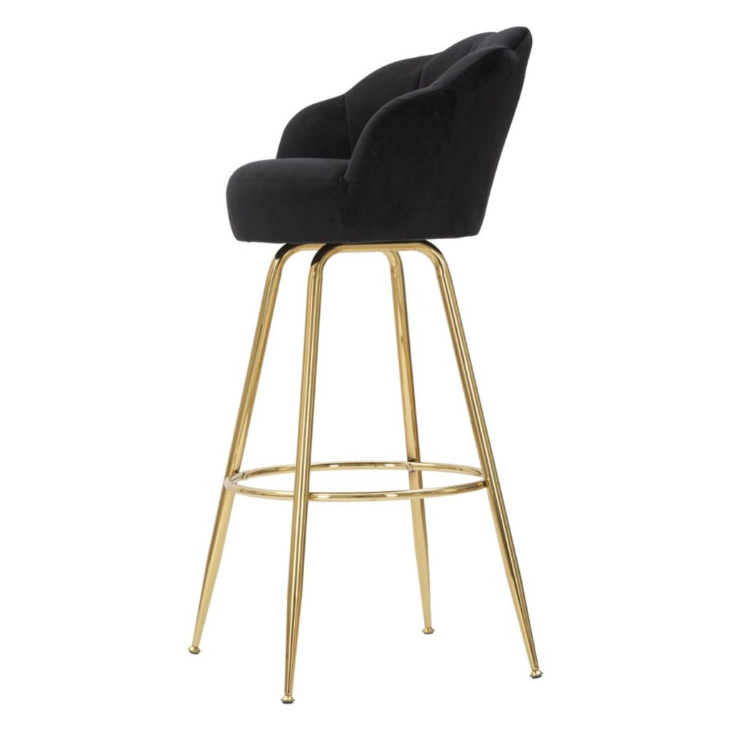 Sgabello Alto VKH452, Nero, Metallo, 55x53x110 cm