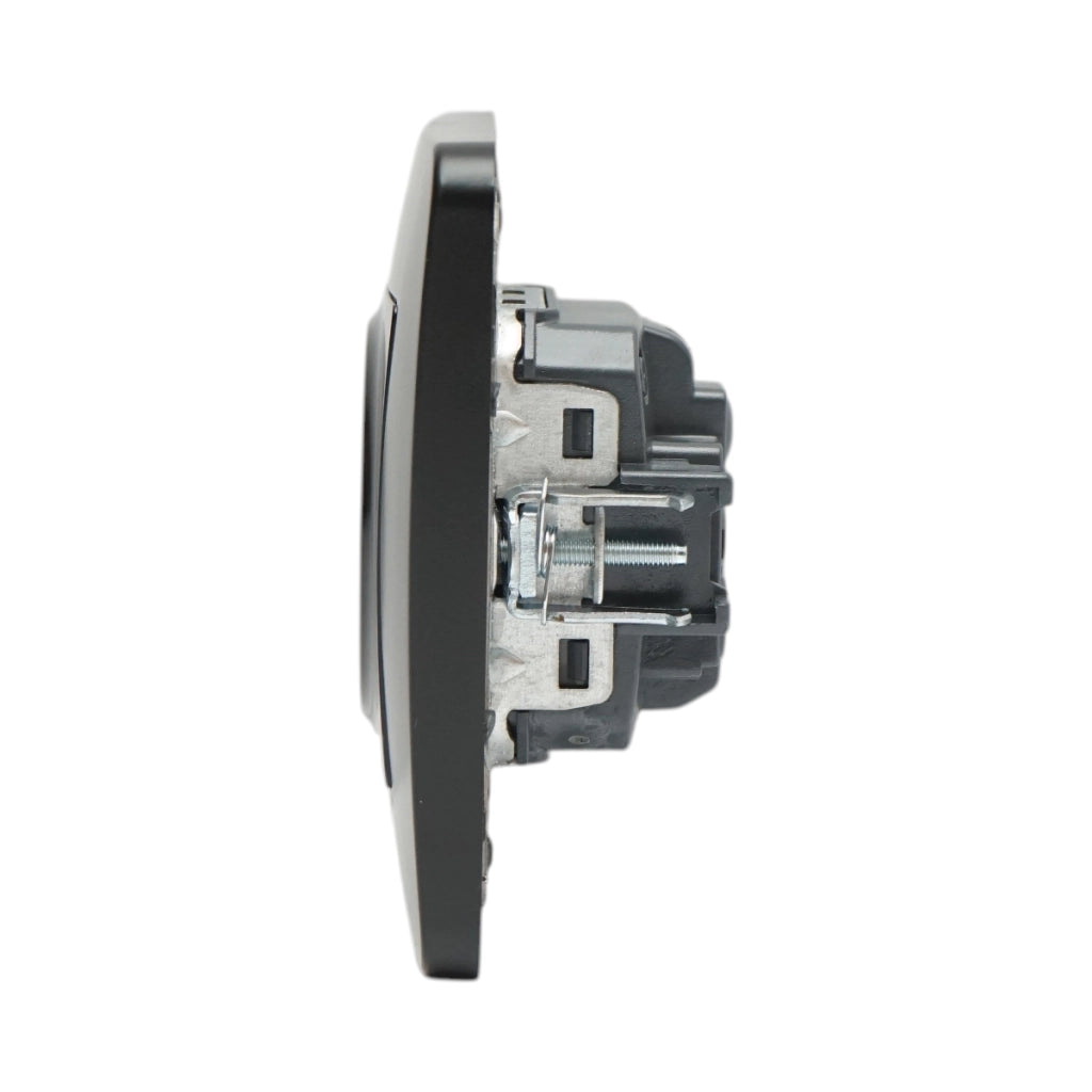 Presa schuko da incasso nera 220V, 16A, PC 80x80mm
