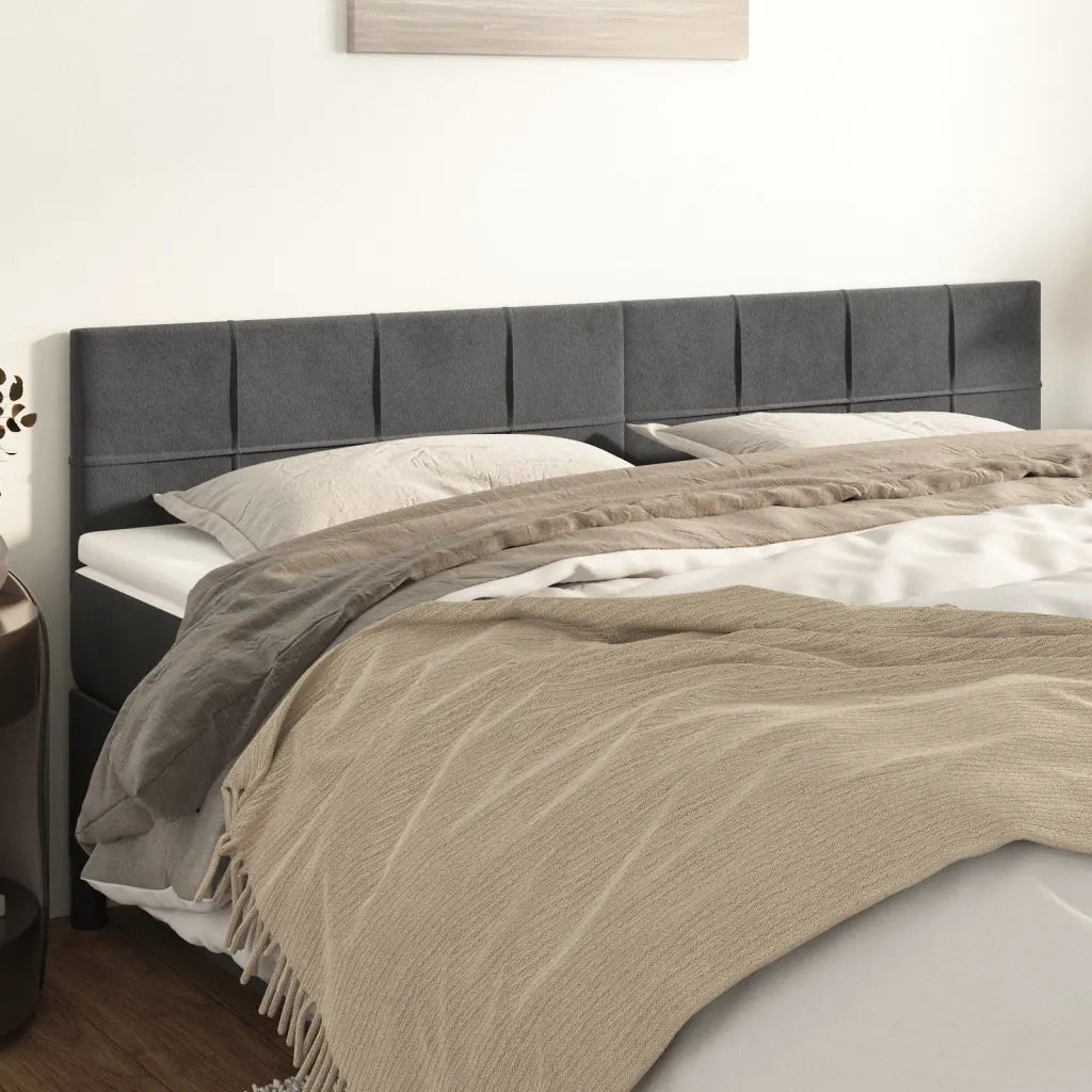 Testiera | Testata Grigio Scuro 180x5x78/88 cm in Velluto