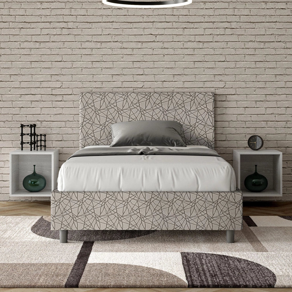 Letto 1 Piazza e Mezzo 120x210 cm con Rete Adele Era 02 Grigio