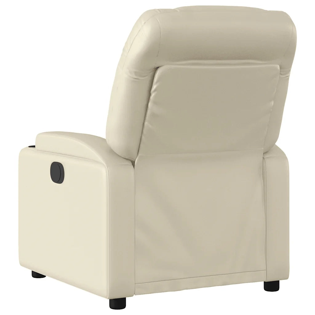Poltrona Massaggiante | Sedia Relax Elettrica Reclinabile Crema Similpelle