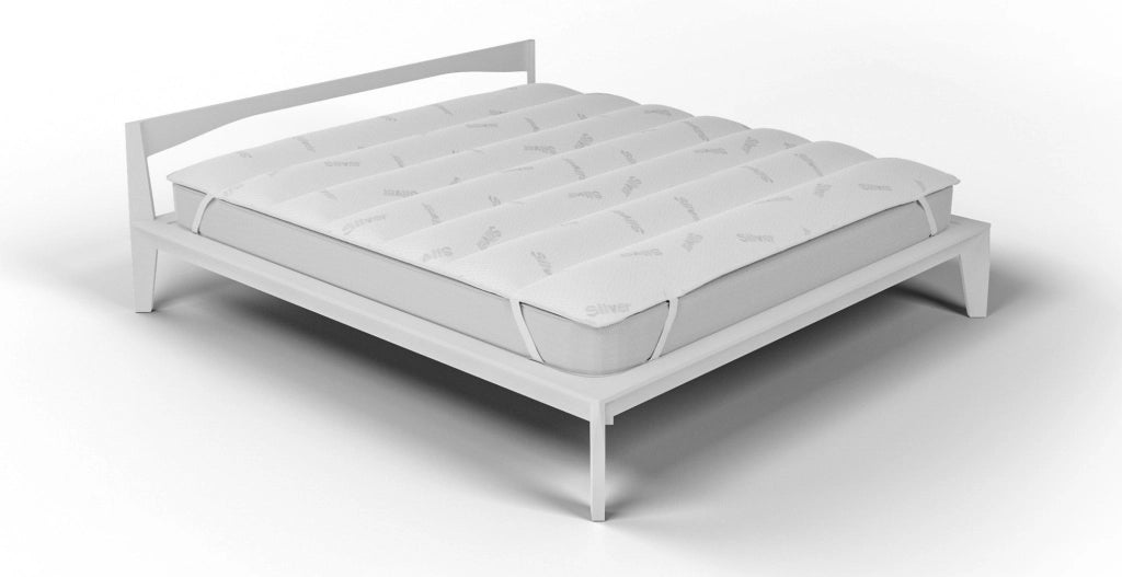 Topper Trapuntato Imbottito Singolo con Elastici Silver Bianco