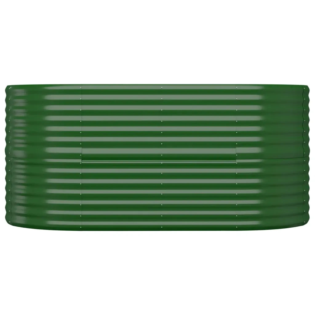 Aiuola ovale rialzata per ampi spazi esterni 152 x 80 x 68 cm in acciaio zincato verde 02_0046571
