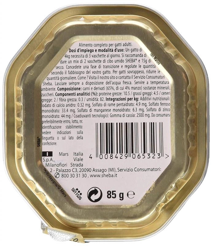 SHEBA CLASSICS GATTO PATÈ DI MANZO 85 GR