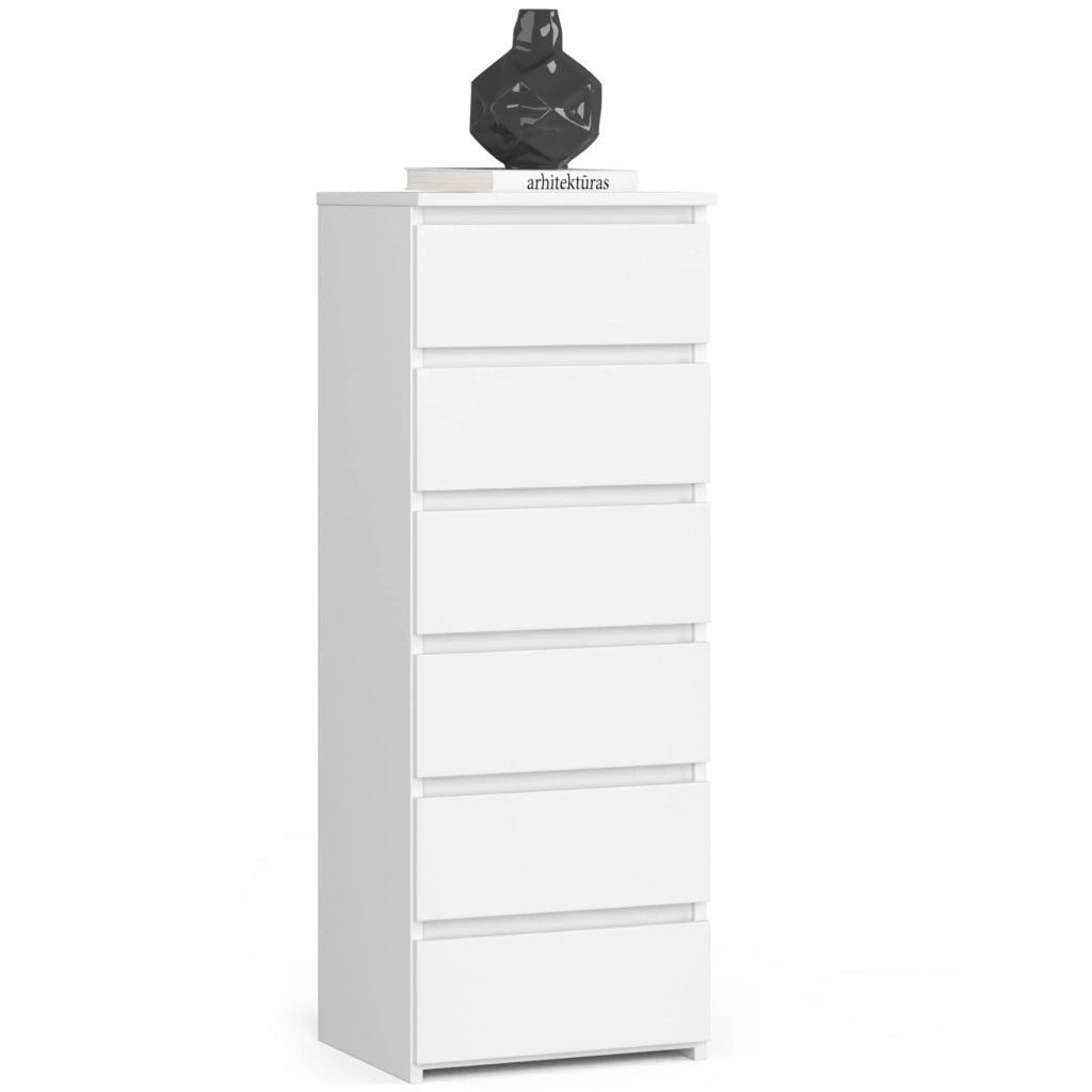 Cassettiera AKORD CL6 Cassettiera Bianca 40 cm 6 cassetti 40x35x109 cm
