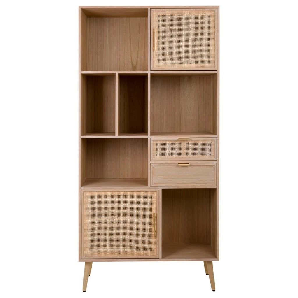 Scaffale in MDF e griglia, marrone, 90x37x189 cm