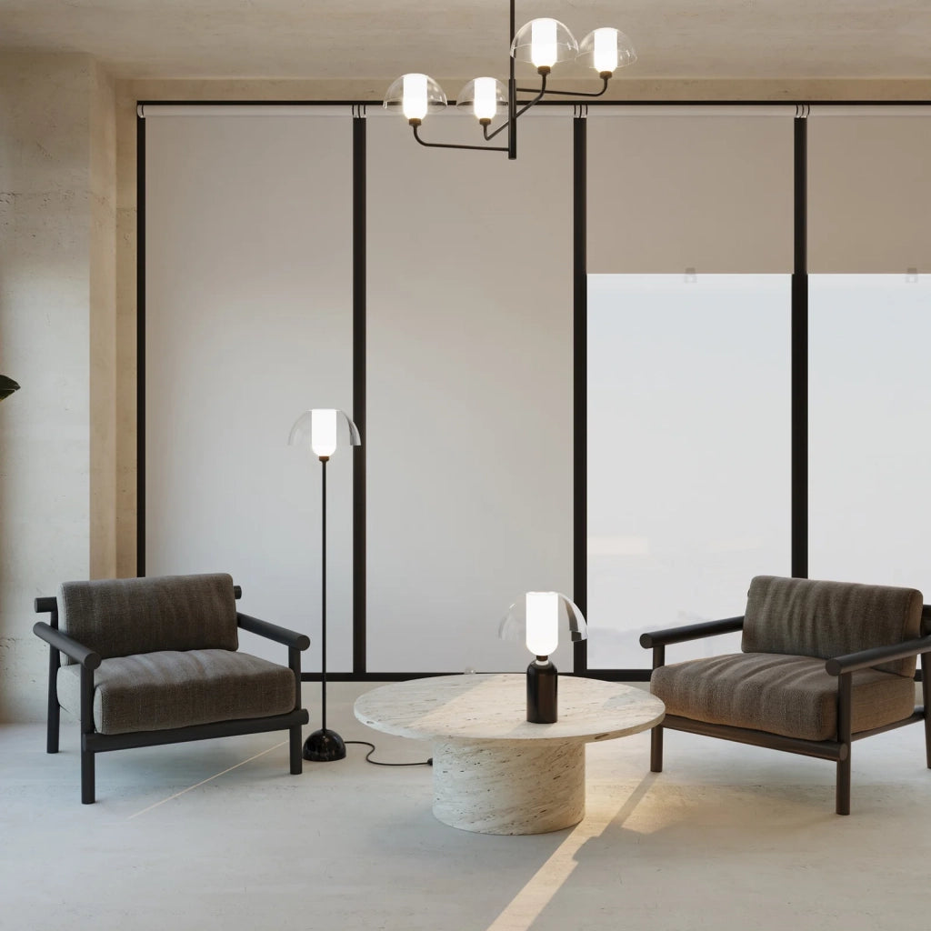 Maytoni Lampada da tavolo moderna Memory 1 luce E14 nero metallo vetro