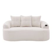 Divano lineare 2 posti - con cuscini extra spessi e seduta profonda - in chenille beige